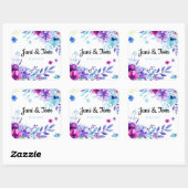 Aangepaste Floral Wedding Vierkante Sticker (Vel)