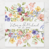 Aangepaste Floral Wedding Wijn Etiket (Enkel label)