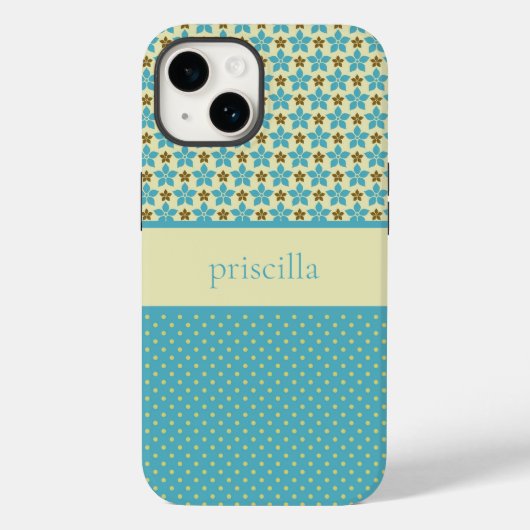 Aangepaste Flowers en Polka Dots Phone Case (Achterkant)