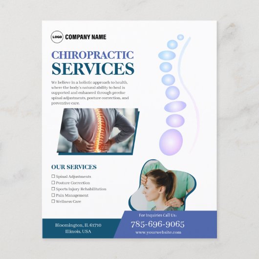 Aangepaste flyer voor chiropractorservices (Voorkant)