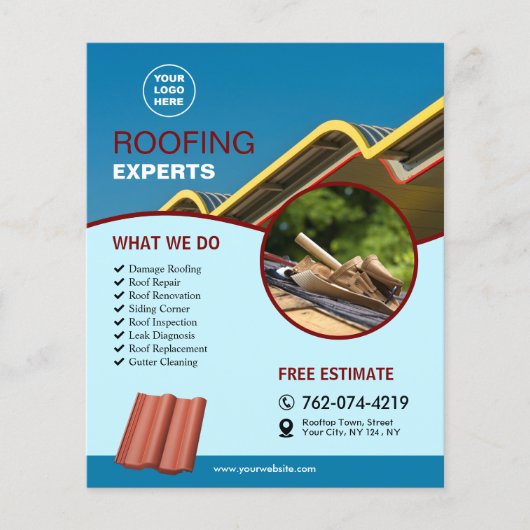 Aangepaste flyer voor dakbedekkingsservices (Voorkant)