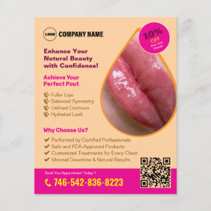 Aangepaste flyer voor lipvulservice