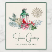 Aangepaste Foliage Lantaarn Moderne Minimalistisch Wijn Etiket (Enkel label)