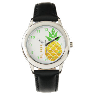 Aangepaste Folie Gold Geometric Pineappel Horloge