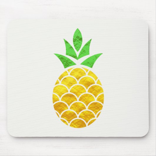 Aangepaste Folie Gold Geometric Pineappel. Muismat (Voorkant)