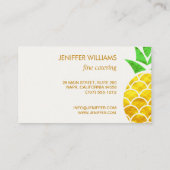 Aangepaste Folie Gold Geometric Pineappel Visitekaartje (Achterkant)