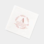 Aangepaste Folie Stamped Krans Monogram servetten (Links)
