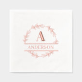 Aangepaste Folie Stamped Krans Monogram servetten (Voorkant)