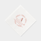 Aangepaste Folie Stamped Krans Monogram servetten (Rechts)