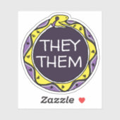 Aangepaste fonteinen LGBTQIA+ Nonbinary Ouroboros Sticker (Vel)