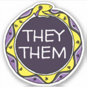 Aangepaste fonteinen LGBTQIA+ Nonbinary Ouroboros Sticker (Voorkant)