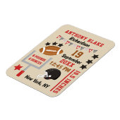 Aangepaste Football Baby Boy Birth Stats Record Magneet (Linkerzijde)