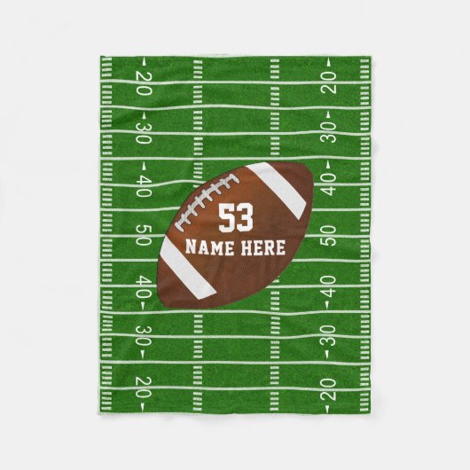 Aangepaste Football Fleece Blanket, Jouw tekst (Voorkant)