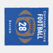 Aangepaste Football naam, nummer, school Fleece Deken (Voorkant (Horizontaal))
