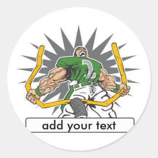 Aangepaste Football speler groen Ronde Sticker