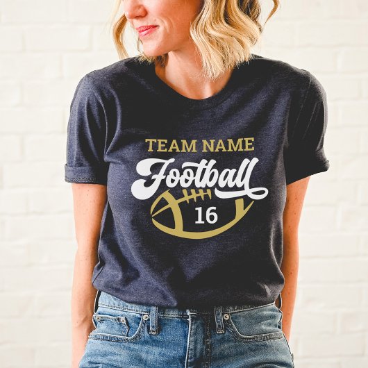 Aangepaste Football Speler Naam en Nummer Navy Blu Tri-Blend Shirt