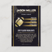 Aangepaste Football Trading Kaart, Gold Player Kaa Contactkaartje (Achterkant)