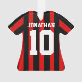 Aangepaste Footballs shirten strepen Ornament (voorkant)