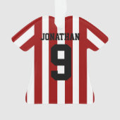 Aangepaste Footballs shirten strepen Ornament (voorkant)