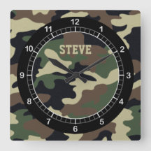 Aangepaste 'Forest Camo'-wandklok