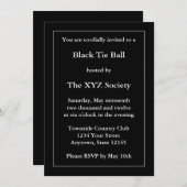 Aangepaste formele zwarte uitnodiging of aankondig (Voorkant / Achterkant)