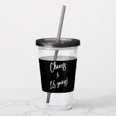 Aangepaste foto 16e Happy Birthday op maat Acryl Drinkbeker (Achterkant)