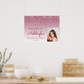 Aangepaste foto 18e verjaardag Bourgogne Poster (Keuken)