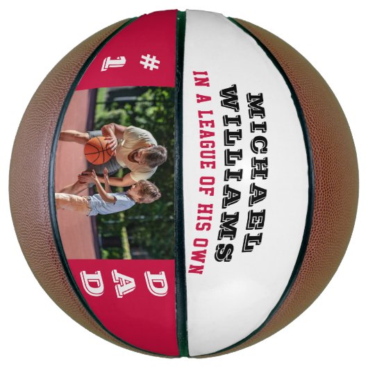 Aangepaste foto #1 Pap Citaat Rood Zwart wit Basketbal (Verticaal)