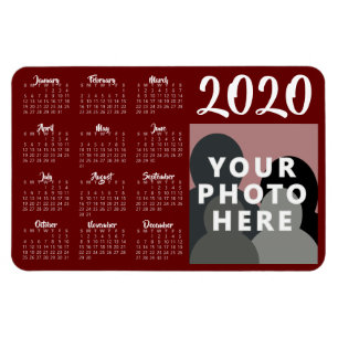Aangepaste foto 2020 Calendar Magnet Sjabloon   Ro Magneet