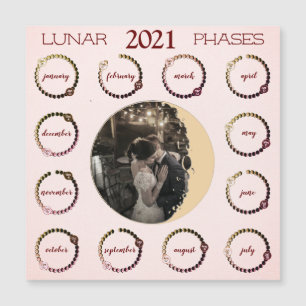 Aangepaste Foto 2021 Lunar Fasen Magneet Kalender 