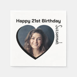 Aangepaste foto 21st Happy Birthday Party-Sjabloon Servet