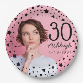 Aangepaste foto 30e verjaardagspapier Bord (Voorkant)