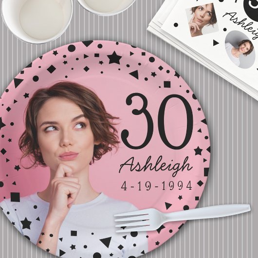 Aangepaste foto 30e verjaardagspapier Bord