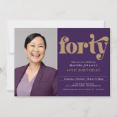 Aangepaste foto 40e verjaardagsfeestje kaart (Voorkant)