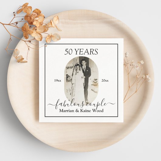 Aangepaste foto 50e Jubileum bruiloft Birthday Servet