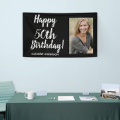 Aangepaste foto 50e mijlpaal Black Birthday Spandoek (Beurs)