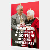Aangepaste Foto 50ste Golden Wedding Jubileum Acryl Bord (Hoek)