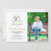 Aangepaste foto 50ste verjaardagsfeest 50 en Fabul Kaart (Voorkant)