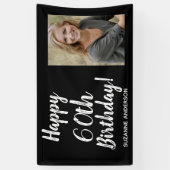 Aangepaste foto 60e mijlpaal Black Birthday Spandoek (Verticaal)