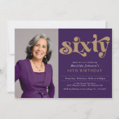Aangepaste foto 60e verjaardag Party uitnodiging (Voorkant)