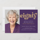 Aangepaste foto 80e verjaardagsfeestje kaart (Voorkant)