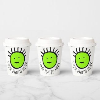 Aangepaste foto 8 PAPIERCUPS VOOR PARTIJEN met LID Papieren Bekers