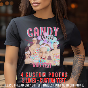 Aangepaste Foto 90s Era Bootleg Trendy Retro T-shirt