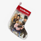 Aangepaste foto aangepast met naam kleine kerstsok (Voorkant (Hangend))