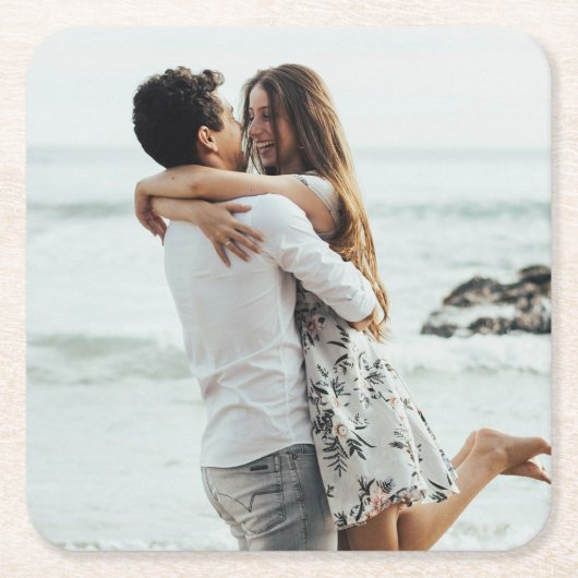 Aangepaste foto aangepast vierkante kartonnen onderzetter (Voorkant)