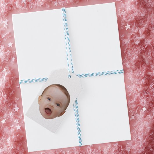 Aangepaste foto, aangepaste foto gezicht cadeaulabel
