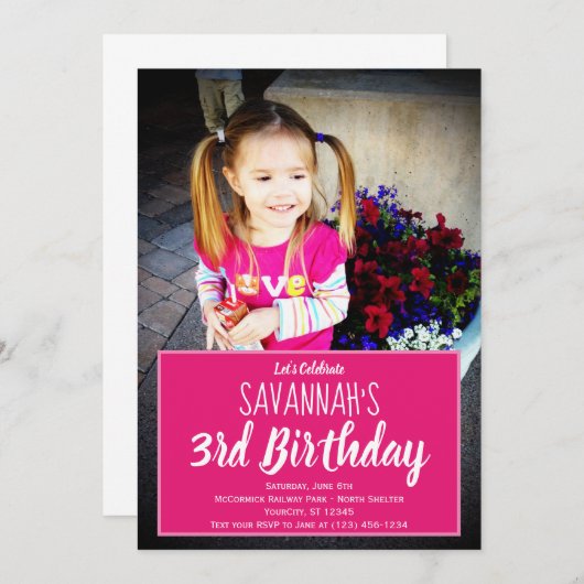 Aangepaste foto Aangepaste geboortedag Kaart (Voorkant / Achterkant)