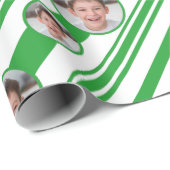 Aangepaste foto Aangepaste groene Logo en witte st Cadeaupapier (Rol Hoek)