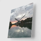 Aangepaste foto Aangepaste vierkant wandklok Vierkante Klok (Hoek)