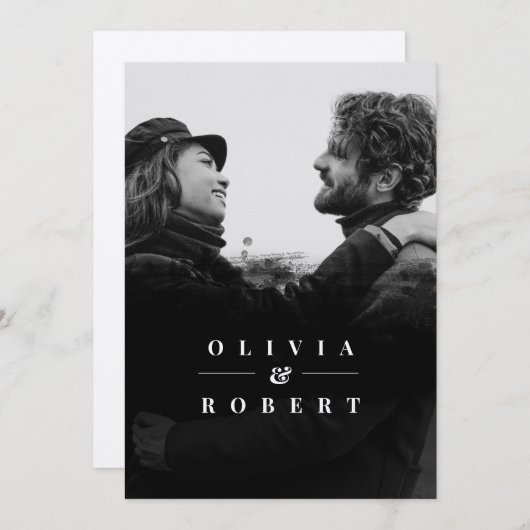 Aangepaste foto Abstract Silver Weddenschap Kaart (Voorkant / Achterkant)